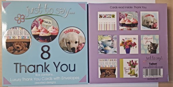 8 Mixed Thank You Cards In Keepsake Box