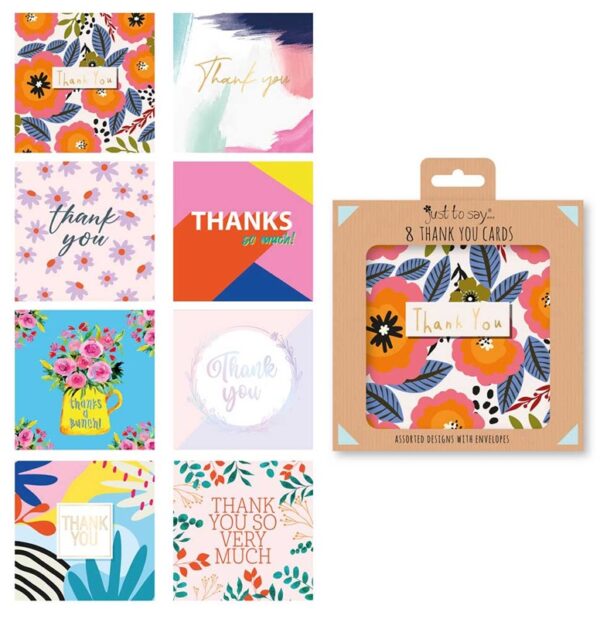 8 Mixed Thank You Cards