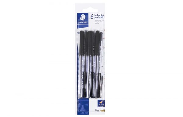 Staedtler Ball Point Pens 6 Pack Black