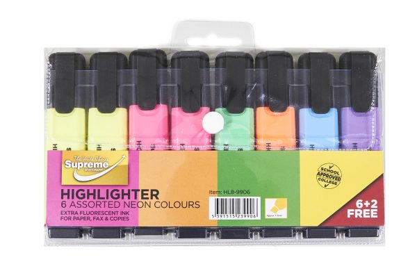 Supreme Highlighters 8 Pack