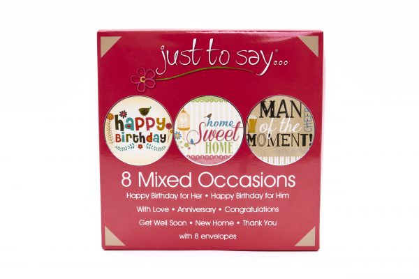 8 Mixed Occasions Cards In Keepsake Box