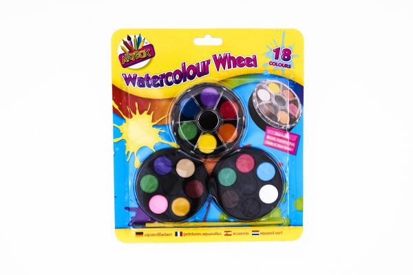 Watercolour Paints Wheel 18 Colours