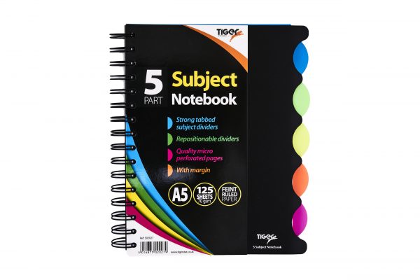 A5 5 Subject Notebook - Twinwire 125 Sheets