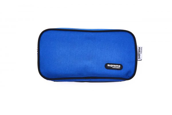 PENCIL CASE TRIPLE ZIP / BLUE/RED