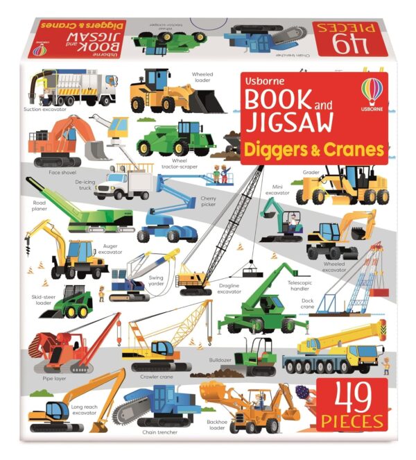 Usborne Book and Jigsaw Diggers & Cranes