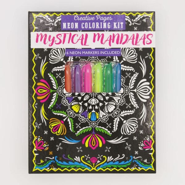 Mystical Mandalas Neon Colouring Pack