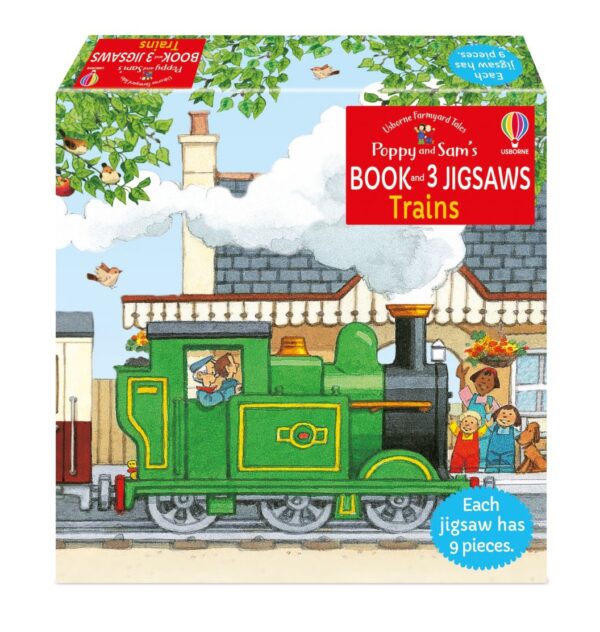 Usborne Poppy and Sam's Book and 3 Jigsaws: Trains