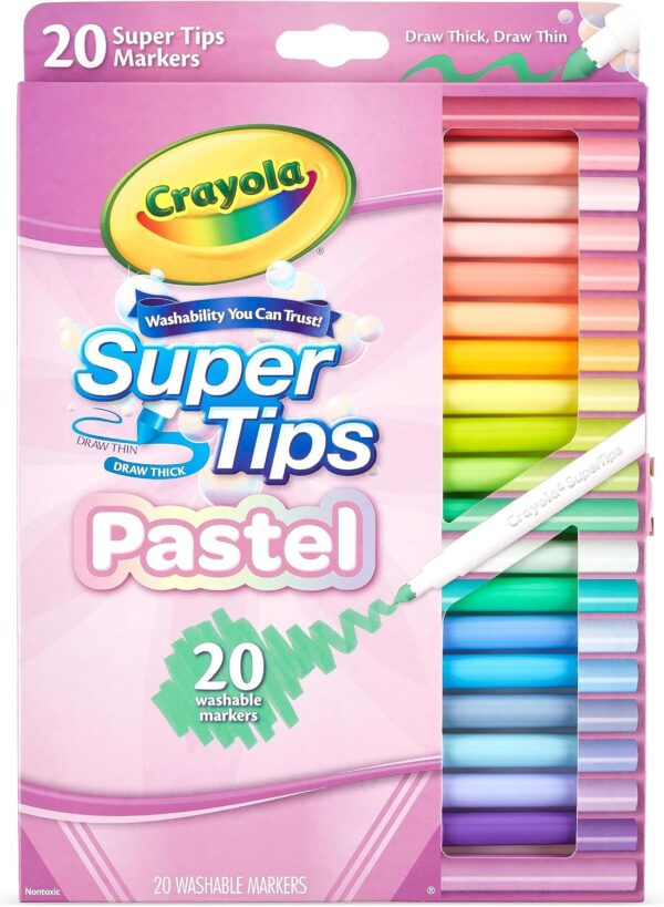 Crayola Pastel SuperTips Washable Markers 20 Pack