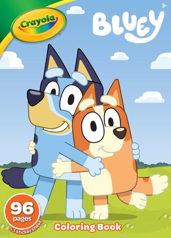 Crayola Colouring Book - Bluey | 96 Pages of Bluey Colouring Fun | Sticker Sheet Included | Ideal for Kids Aged 3+