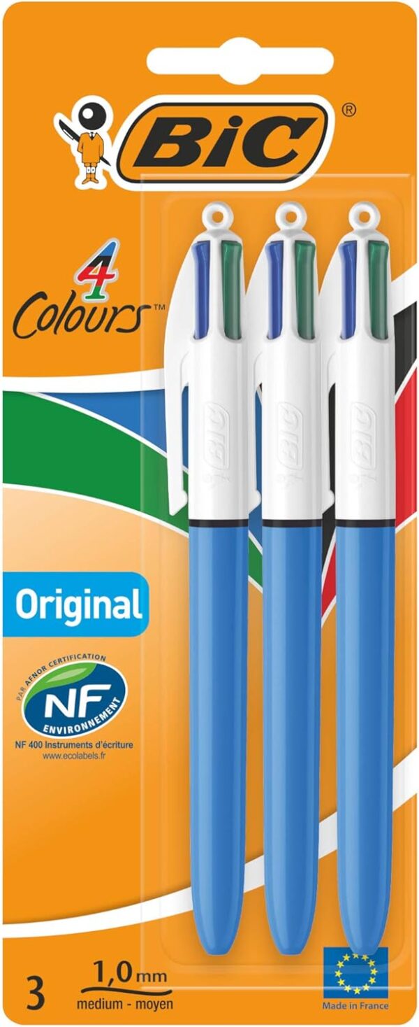 BIC 4 Colours Original Pens 3 pack
